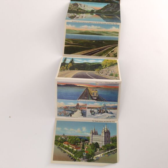 Victory Highway US 40 1930s Fold-Out Linen Postcards Transcontinental Mountains - Picture 7 of 10
